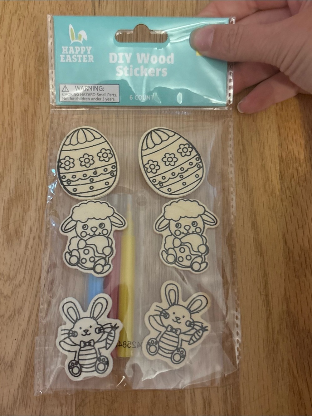 DIY Easter Wood Sticker Craft Kit - Bunny & Egg Shapes